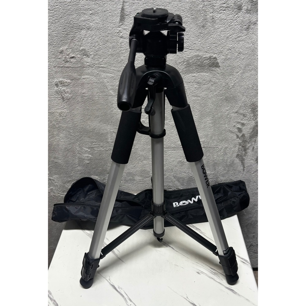 Bower VTSL7200 Tripod 72" OS Silver 3-Way Pan Head with Bag